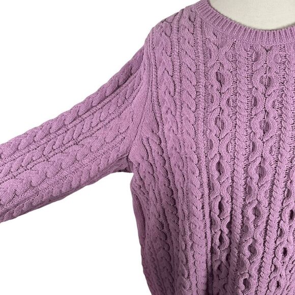 J. Jill Purple Cable Knit Sweater Tunic Soft Chenille Lagenlook Artsy Size 2X - Picture 8 of 9